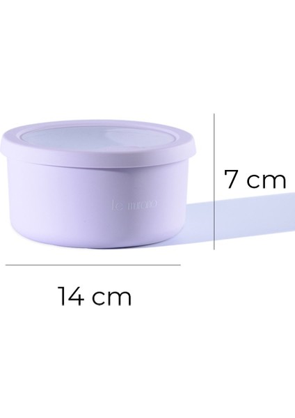 Pastel Hava Sızdırmaz Yuvarlak Silikon Saklama Kabı 600 ml | Mor indirimleri