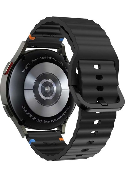 Huawei Watch Gt 6/gt 6 Pro 46 mm Uyumlu Ip Detaylı Dalga Tasarımlı Silikon Kordon 22MM Android Kayış