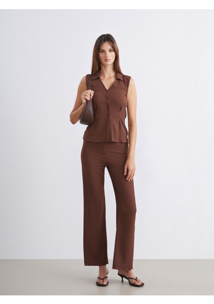 Gömlek Yaka Dokulu Kadın Yelek fiyatları