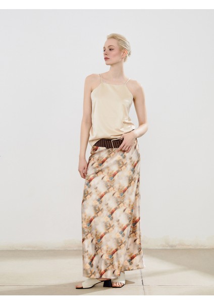 Beli Lastikli Desenli Etek