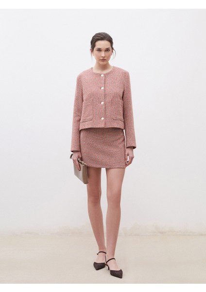 Dar Fit Ekose Mini Tüvit Etek