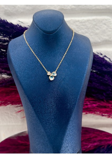 925 Ayar Gümüş Özel Tasarım Gold Renk Trend Kadın Kolye modelleri