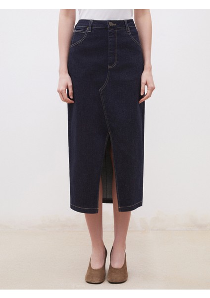 Loose Fit Yırtmaçlı Jean Etek fiyatları