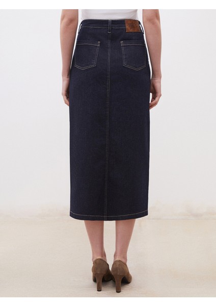 Loose Fit Yırtmaçlı Jean Etek fırsatları