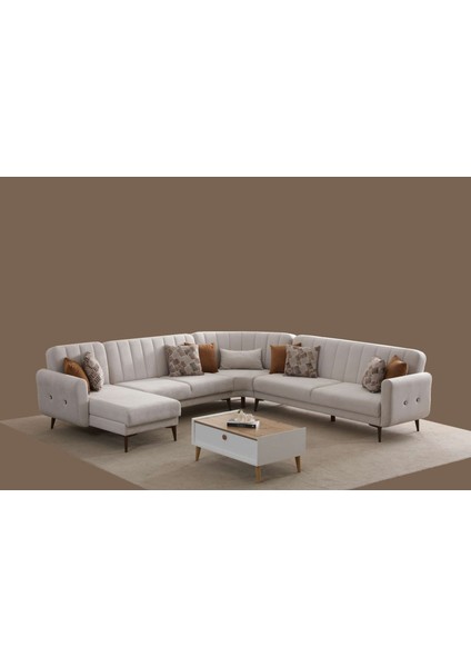 Bona Dinlenme+3+C Köşe+3 Köşe Takımı Bej Valebo-03 Ceviz Ayak fiyatları