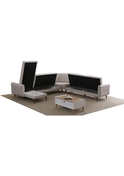 Bona Dinlenme+3+C Köşe+3 Köşe Takımı Bej Valebo-03 Ceviz Ayak modelleri