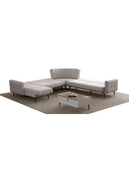 Bona Dinlenme+3+C Köşe+3 Köşe Takımı Bej Valebo-03 Ceviz Ayak fırsatları