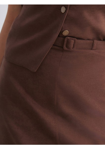 Beli Kemerli Süet Etek modelleri