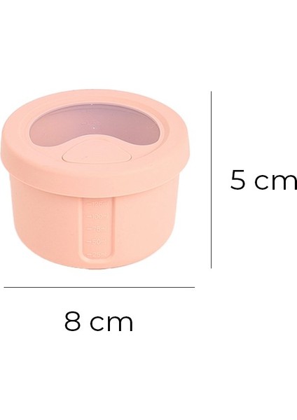 Pastel Hava Sızdırmaz Yuvarlak Silikon Saklama Kabı 150 ml | Pembe indirimleri