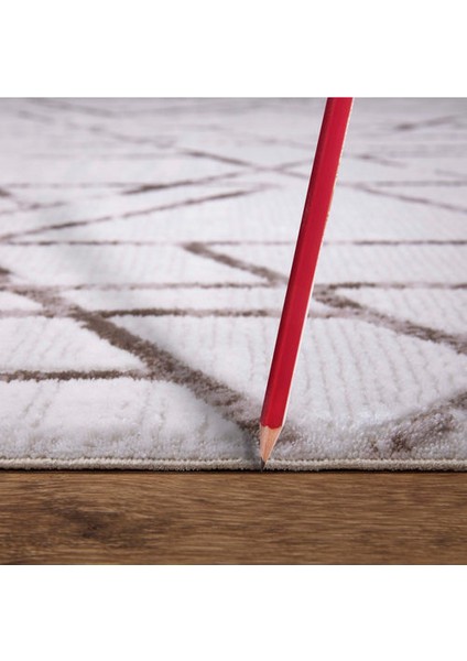 Zara 1006 Kahverengi Geometrik Desenli Modern Akrilik Yumuşak Dokuma Salon Oturma Yatak Odası Halısı fırsatları