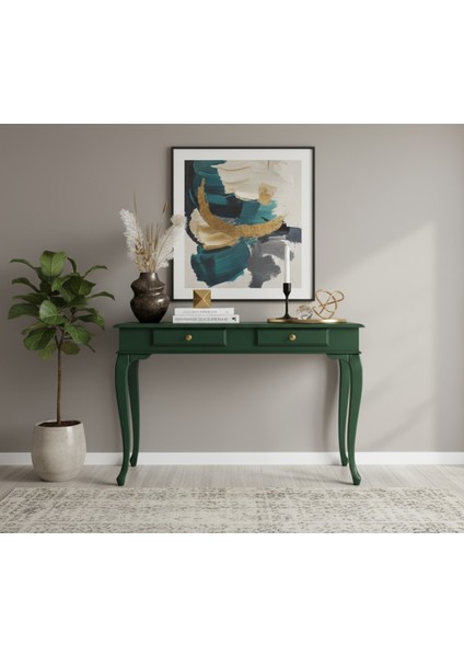 100 cm Masif Çekmeceli Lükens Yeşil Dresuar