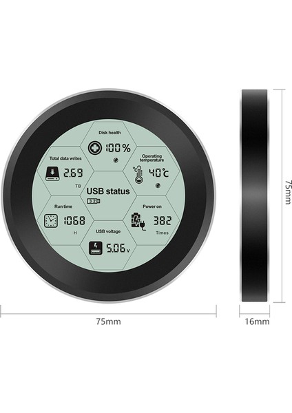 LCD Ekranlı Mini 2230 M2 Metal SSD Kutusu
