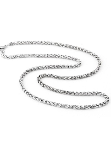 Erkek Ince Burgu Çelik Kolye 60 cm