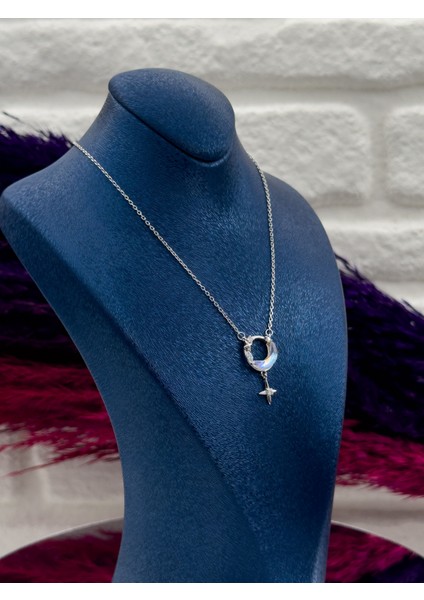 925 Ayar Gümüş Kuzey Yıldızı Modeli Lüks Kadın Kolye