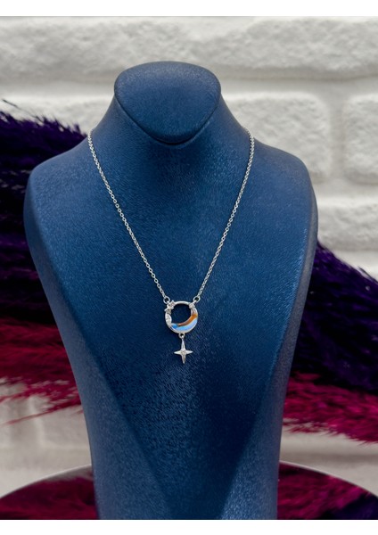 925 Ayar Gümüş Kuzey Yıldızı Modeli Lüks Kadın Kolye fiyatları