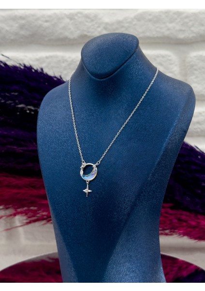 925 Ayar Gümüş Kuzey Yıldızı Modeli Lüks Kadın Kolye modelleri