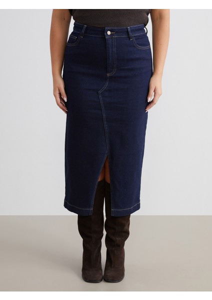 Dar Fit Yırtmaçlı Jean Etek fiyatları