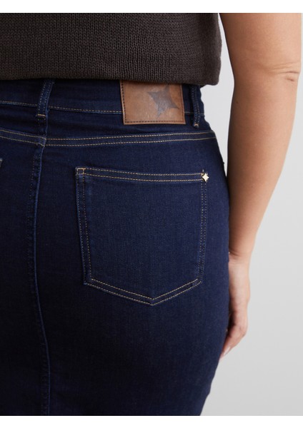 Dar Fit Yırtmaçlı Jean Etek fırsatları