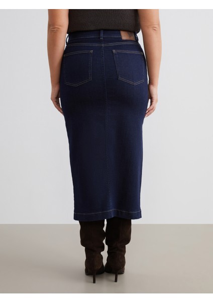 Dar Fit Yırtmaçlı Jean Etek indirimleri