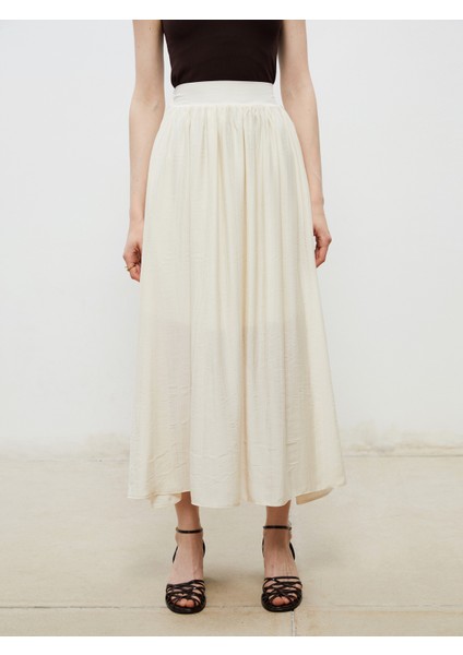 Beli Lastikli Keten Görünümlü Pileli Etek fiyatları