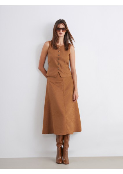 Beli Kemerli Süet Etek