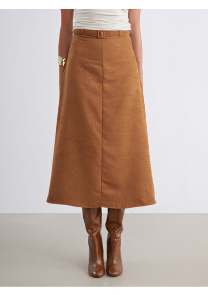 Beli Kemerli Süet Etek modelleri