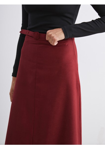 Beli Kemerli Süet Etek