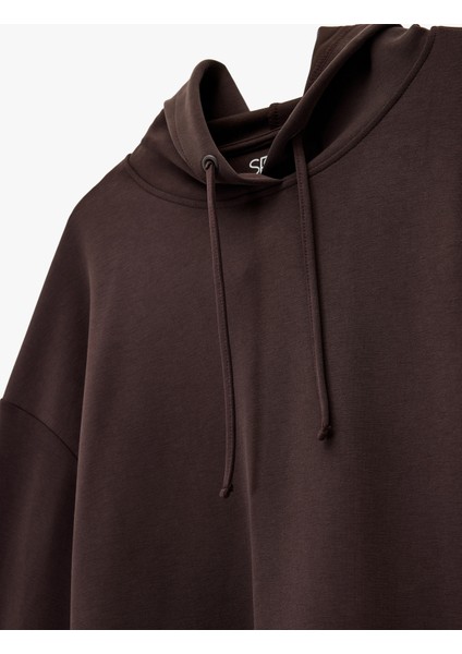 Kapüşonlu Uzun Kollu Oversize Modal Sweatshirt modelleri