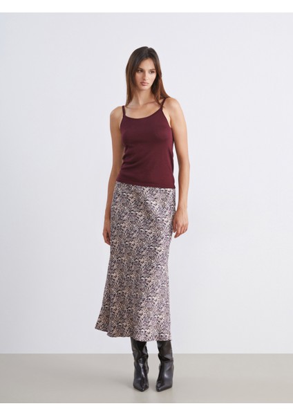 Beli Lastikli Desenli Saten Etek