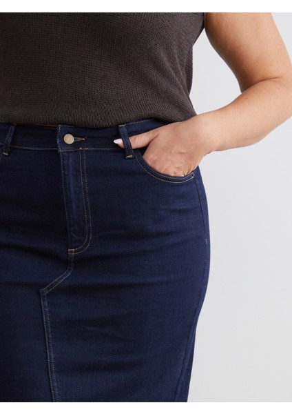 Dar Fit Yırtmaçlı Jean Etek modelleri