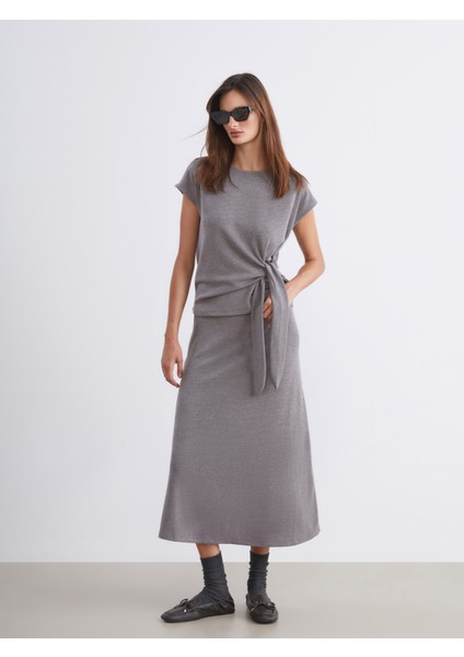 Beli Lastikli Midi Etek