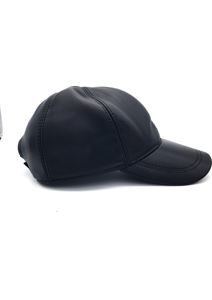 Erkek Kadın Hakiki Deri Şapka Siyah Renk modelleri