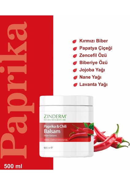 Paprika Biberli Balsam Masaj Jeli 500 ml
