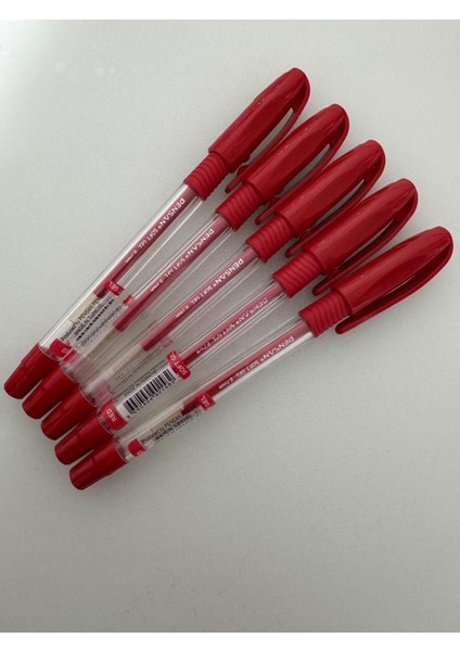Tükenmez Kalem Soft Gel 0,7 mm Kırmızı (5 Adet)