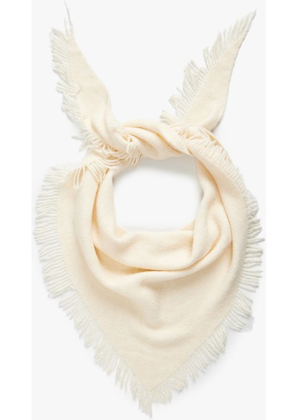 Kare Püsküllü Yumuşak Dokulu Şal