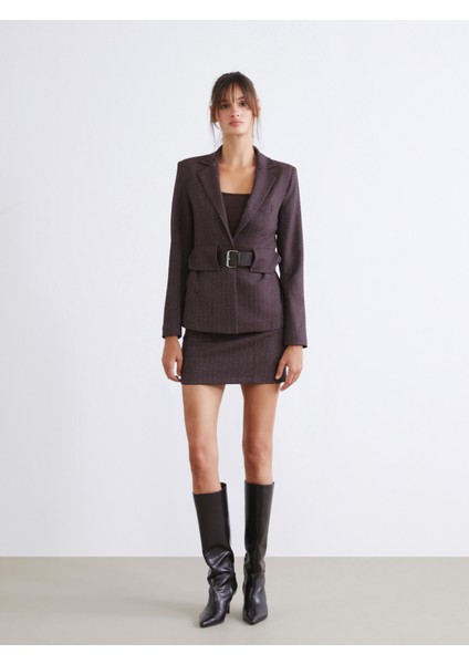 Beli Fermuarlı Mini Etek