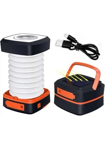 Kamp Lambası Katlanabilir Lamba Solar Şarjlı LED Lamba El Fenerli indirimleri