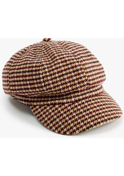 Kazayağı Desenli Kasket Şapka