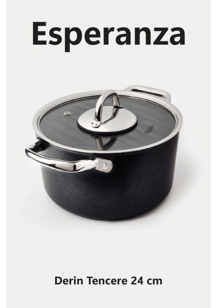 Esperanza 24CM Derin Tencere Siyah