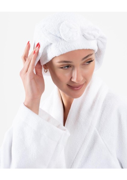 CottonVerse Saç Kurulama Bonesi – %100 Pamuk , Fiyonklu