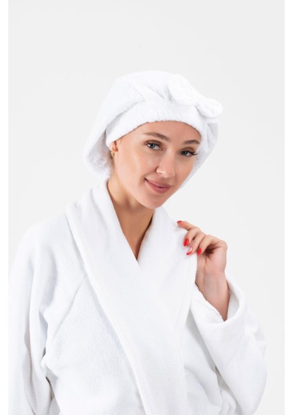 CottonVerse Saç Kurulama Bonesi – %100 Pamuk , Fiyonklu