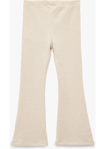 Viskon Karışımlı Beli Lastikli Basic Ispanyol Paça Tayt