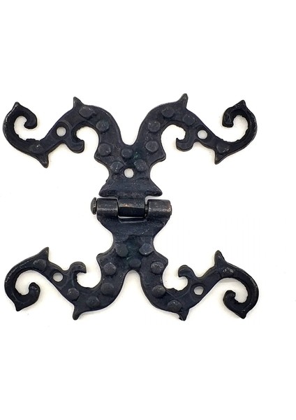 Buğz Antika Tarz Dekoratif Pirinç Süslü Menteşe - 100X90 Mm, Oksit