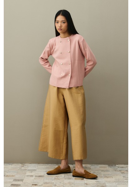 Çift Düğme Crop Hırka Pembe fiyatları
