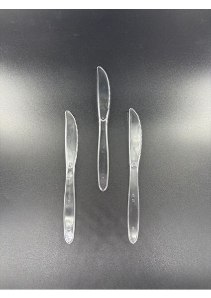 Klasik Lüks Plastik Bıçak Şeffaf 50'li Paket