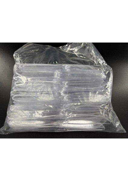 Klasik Lüks Plastik Bıçak Şeffaf 50'li Paket fiyatları
