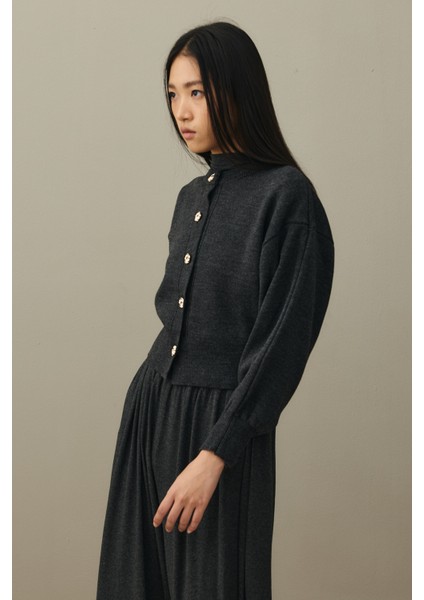 Dore Düğmeli Triko Hırka Antrasit fiyatları