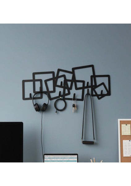 Farklı Desenli Siyah Metal Duvar Askısı | Modern & Tarz Ev Aksesuarları fırsatları