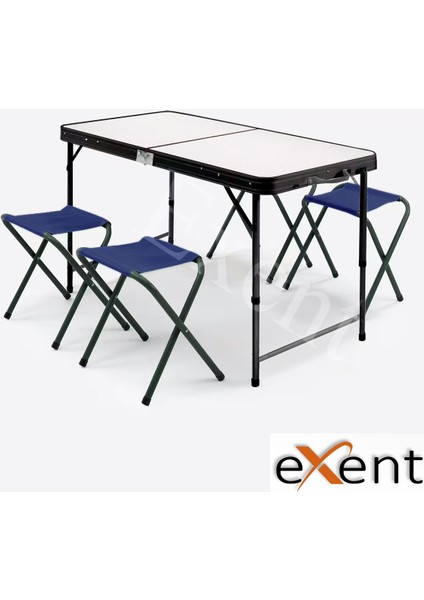 Çantalı Tabureli Masa Seti, Piknik Kamp Masası Seti-4 Tabureli-L