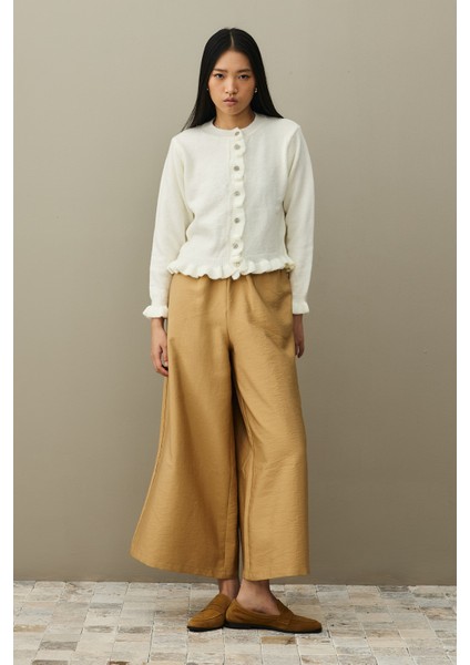 Ince Fırfırlı Tiftik Hırka Ekru fiyatları